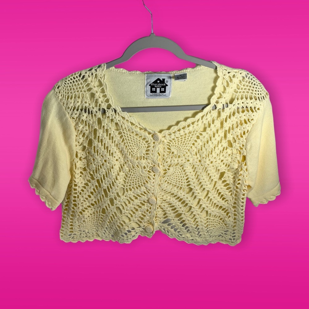 Storybook Knits Cropped Crochet Sweater - Picture 7 of 7